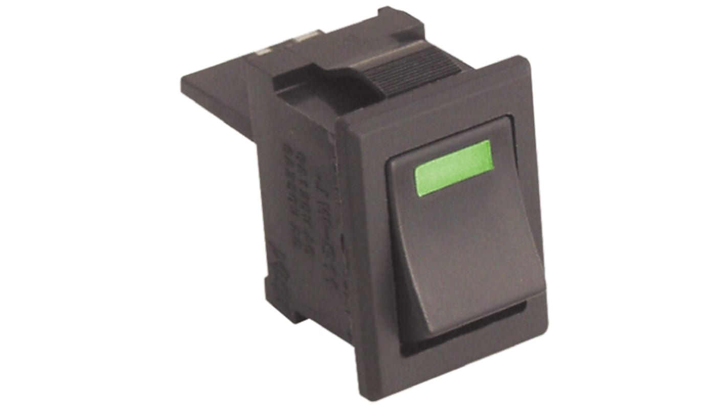 NKK Switches Illuminated SPST, On-None-Off Rocker Switch Panel Mount