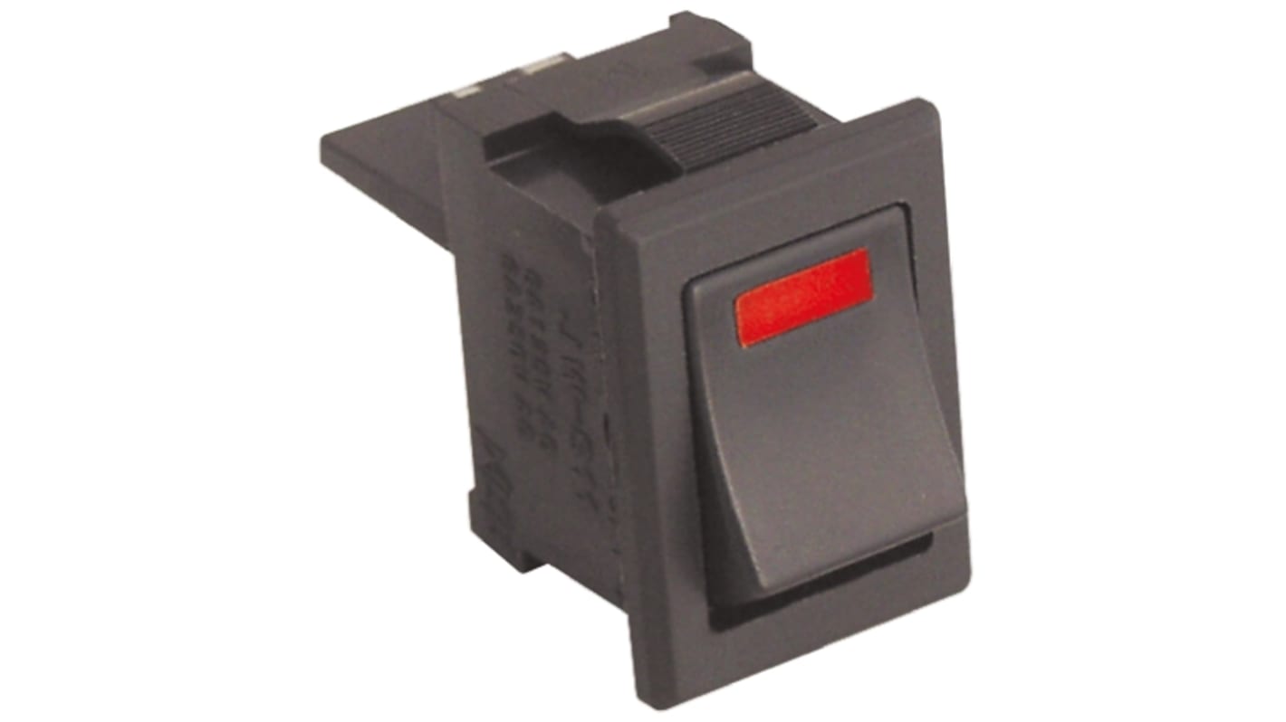 NKK Switches Illuminated SPST, On-None-Off Rocker Switch Panel Mount