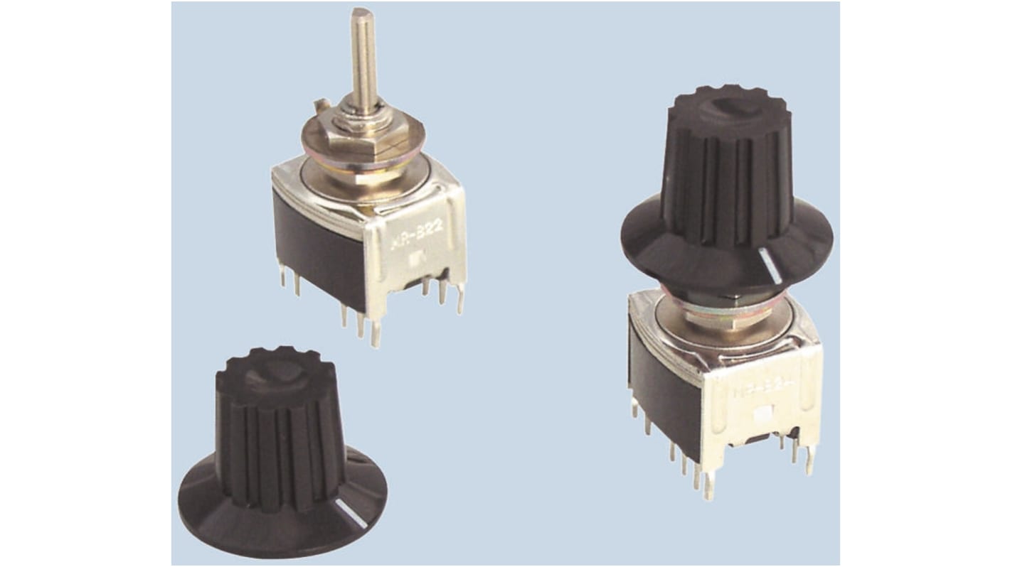 NKK Switches, 2 Position DPDT Rotary Switch, 0.1 → 100 mA, Through Hole