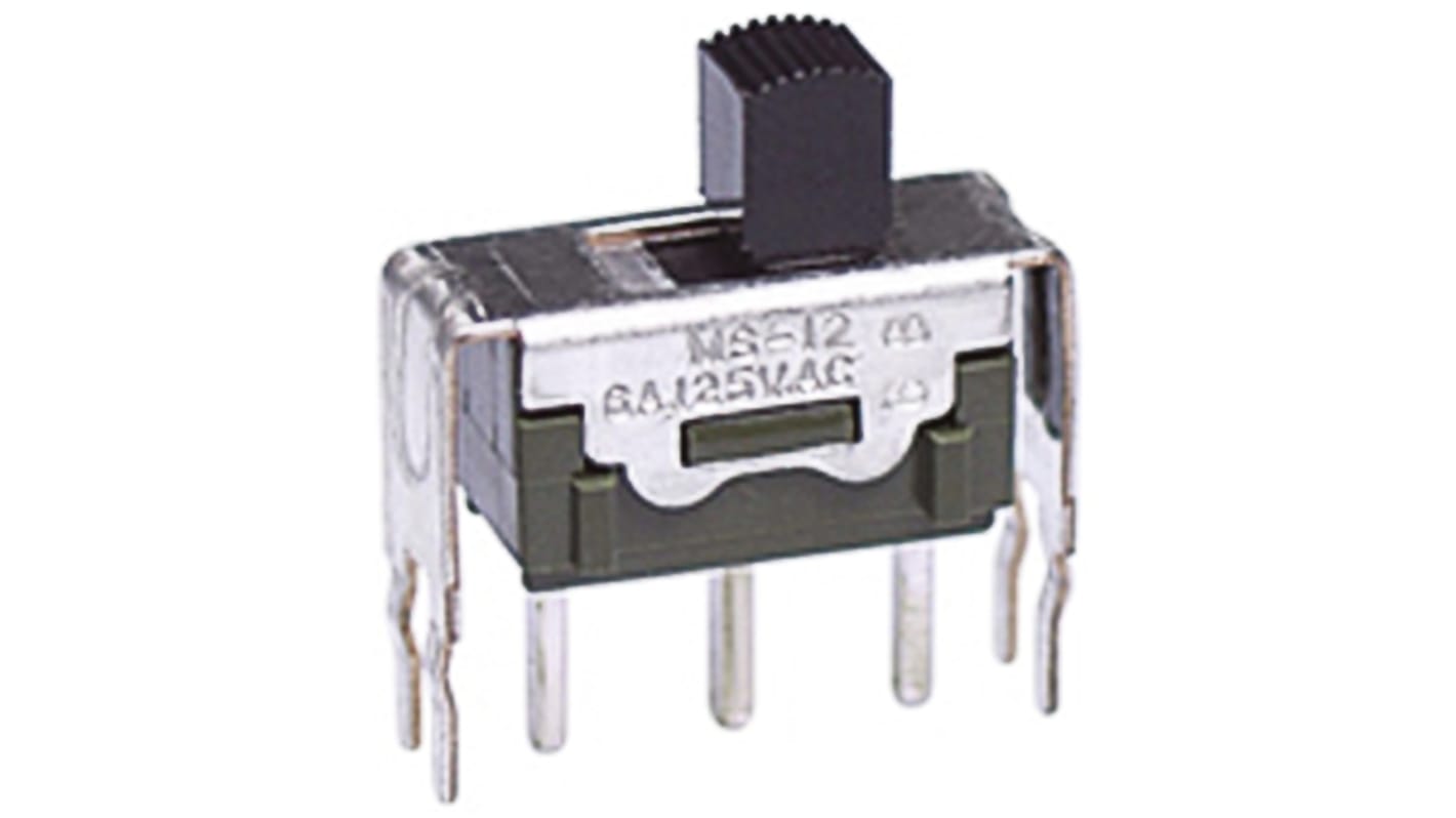 Przełącznik suwakowy, SPDT, montaż PCB, 3 A przy 250 V AC, -30 → +85°C, NKK Switches