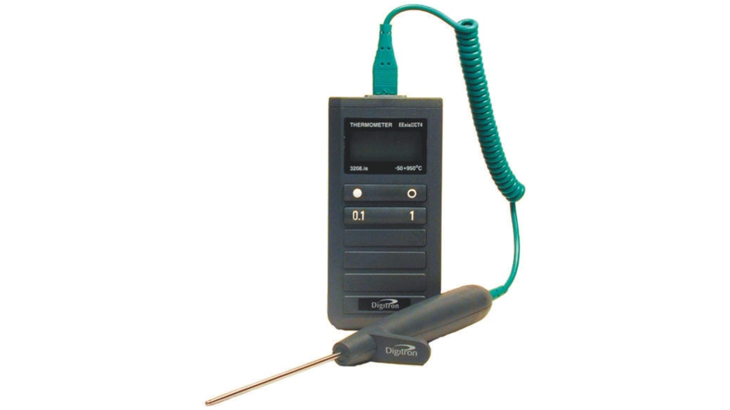 Digitron 3208IS Wired Digital Thermometer for Industrial Use, K Probe, 1 Input(s), +950°C Max, ±0.2 % Accuracy - SYS