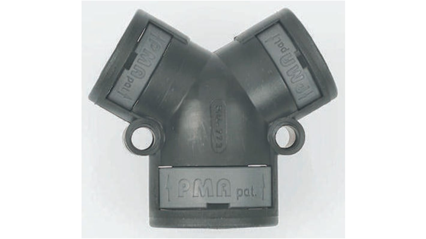 PMA V Piece, Conduit Fitting, 17mm Nominal Size, PA 6, Black