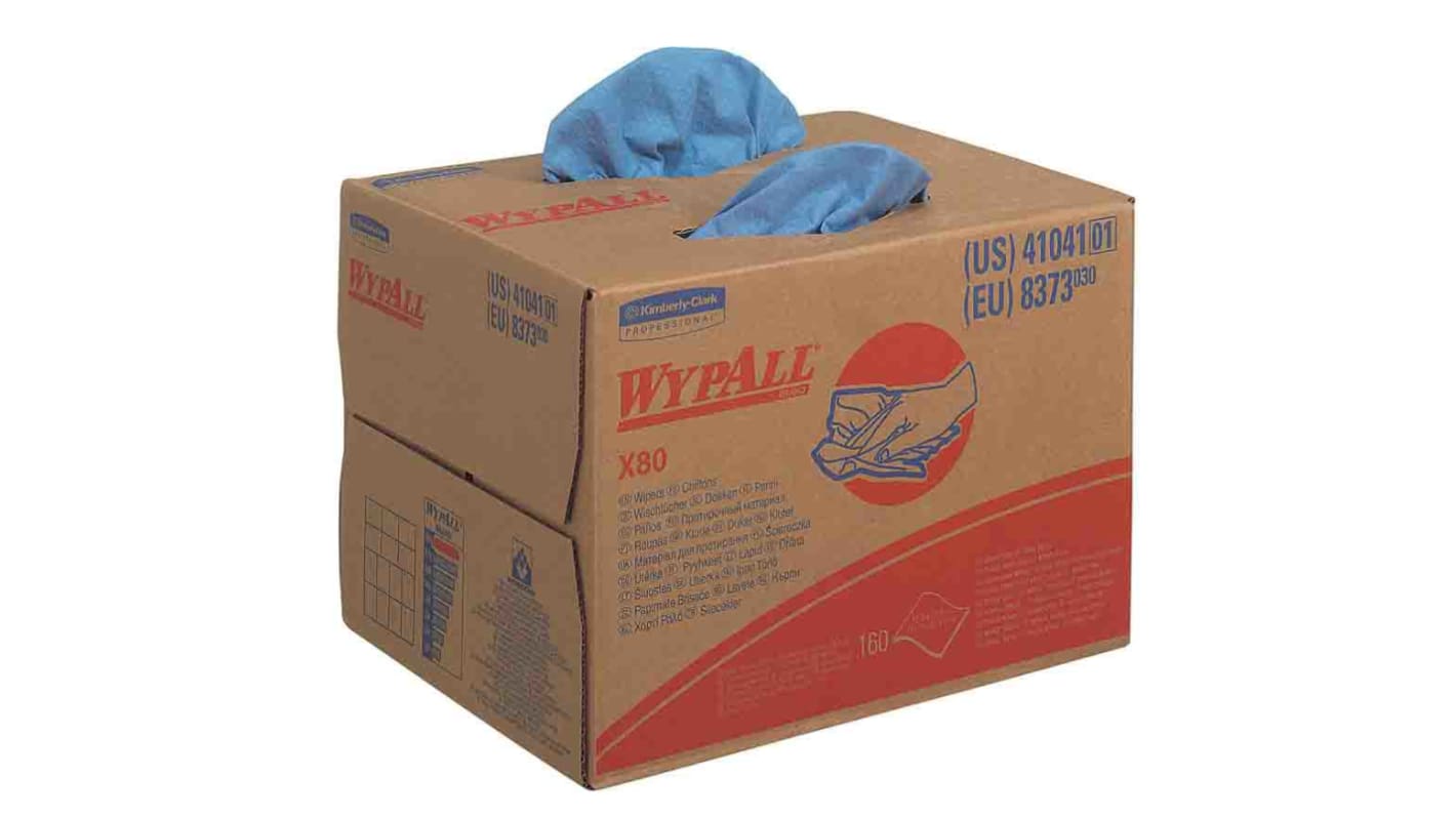 Salviette  per uso ripetuto a secco Kimberly Clark WypAll, col. Blu, conf. da 160 pz.