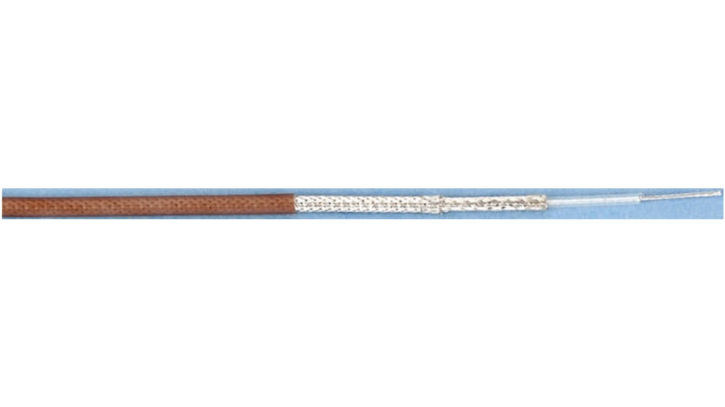 Koaxiální kabel RG316, Hnědá FEP, vnější průměr: 2.9mm 25m RS PRO Bez koncovky