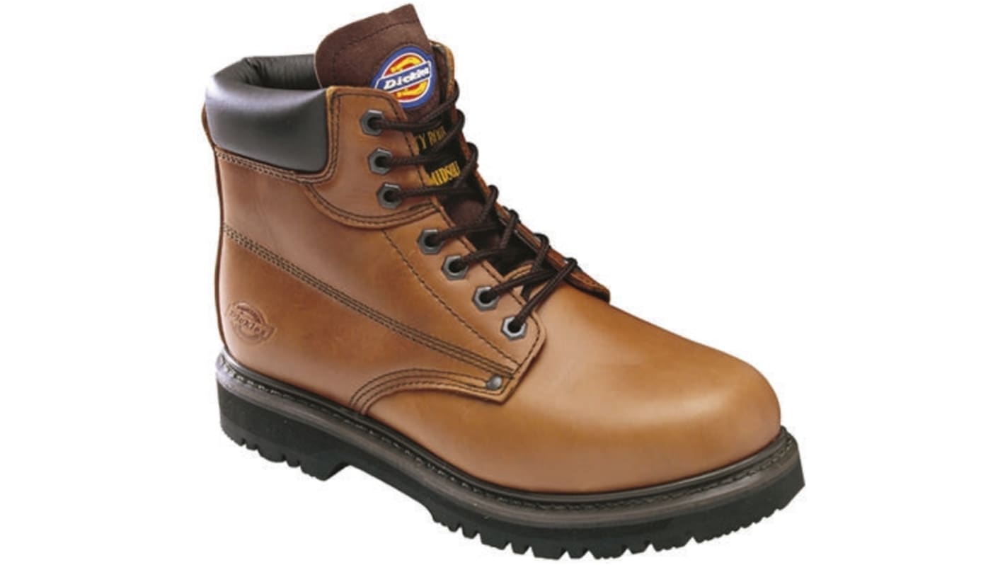 Dickies Herren Sicherheitsstiefel Braun, mit Zehen-Schutzkappe EN 20345 SBP, Größe 47 / UK 12