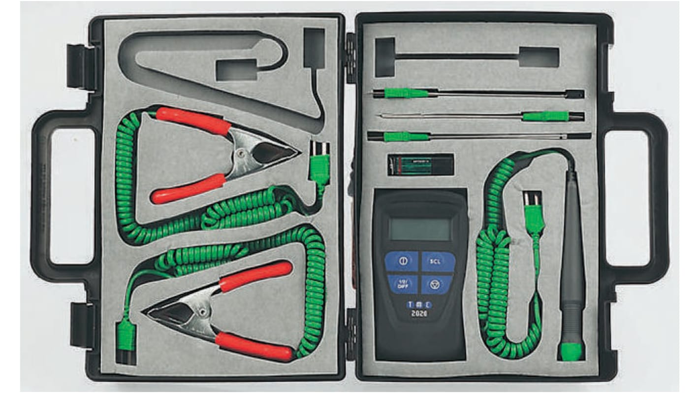 Sada teploměrů, přesnost: ±0,2 °C Celsius, číslo modelu: MM2000: Pouzdro, teploměr MM2000, Izolovaná sonda typu K 3 mm,