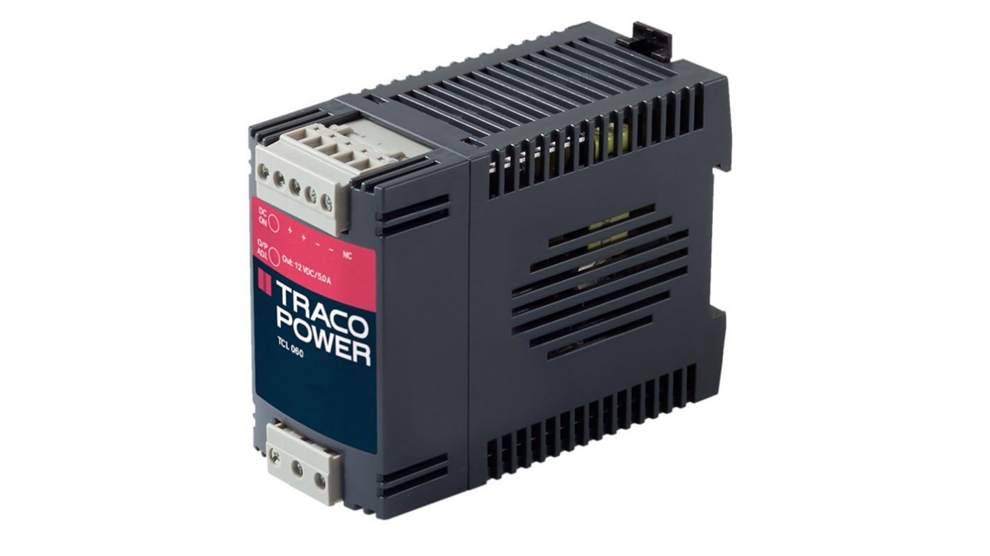 Zasilacz szyny DIN U wy 24V dc I wy 2.5A U we 85 → 264 V ac / 85 → 375V dc TRACOPOWER 60W impulsowy