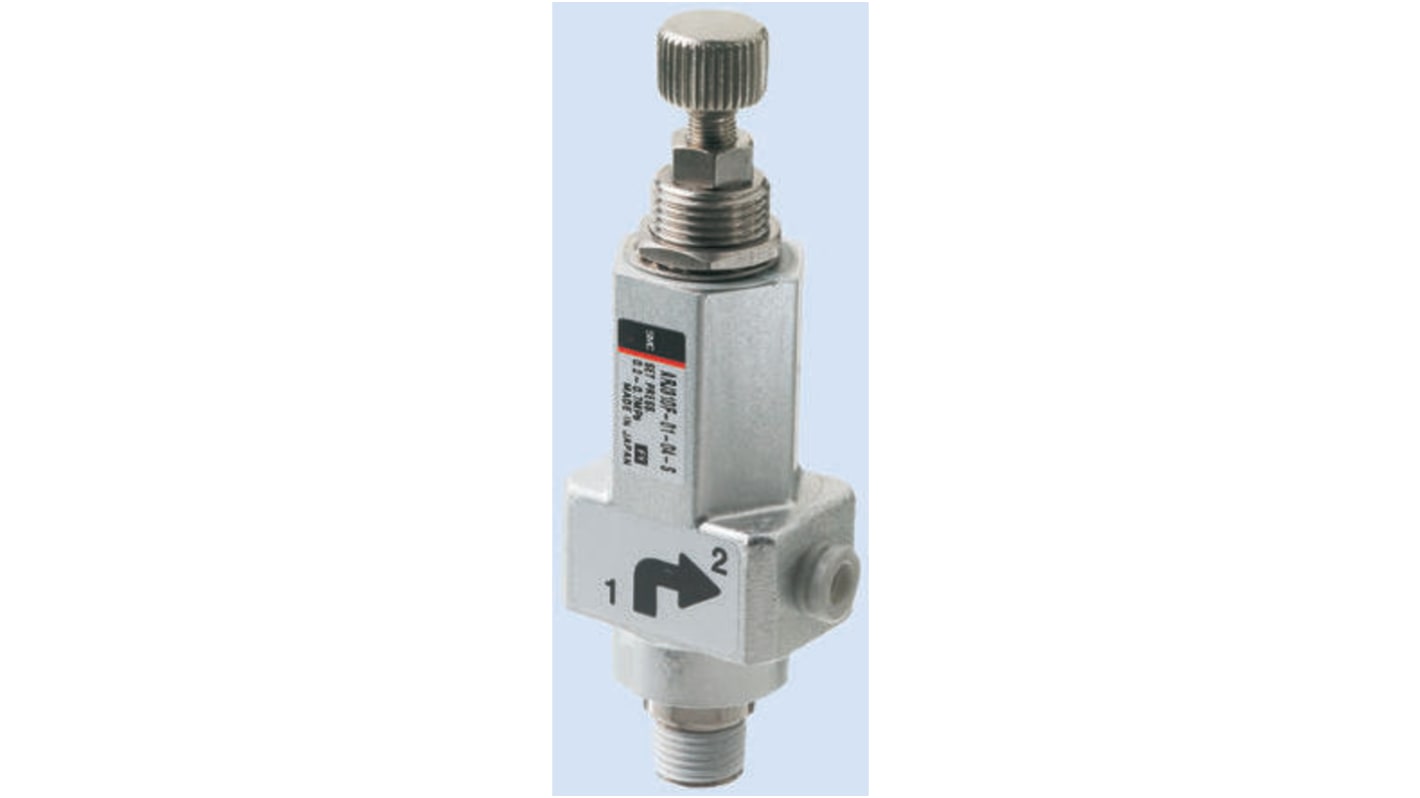 Regolatore pneumatico SMC serie ARJ310, attacco M5 x 0,8, R 1/8, 0.2MPa → 0.7MPa