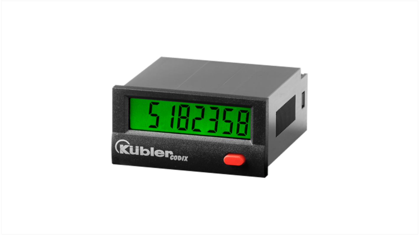 Kübler számláló, LCD kijelzős, 3,6 V-os elem, 8 számjegyű, -9999999 → 99999999