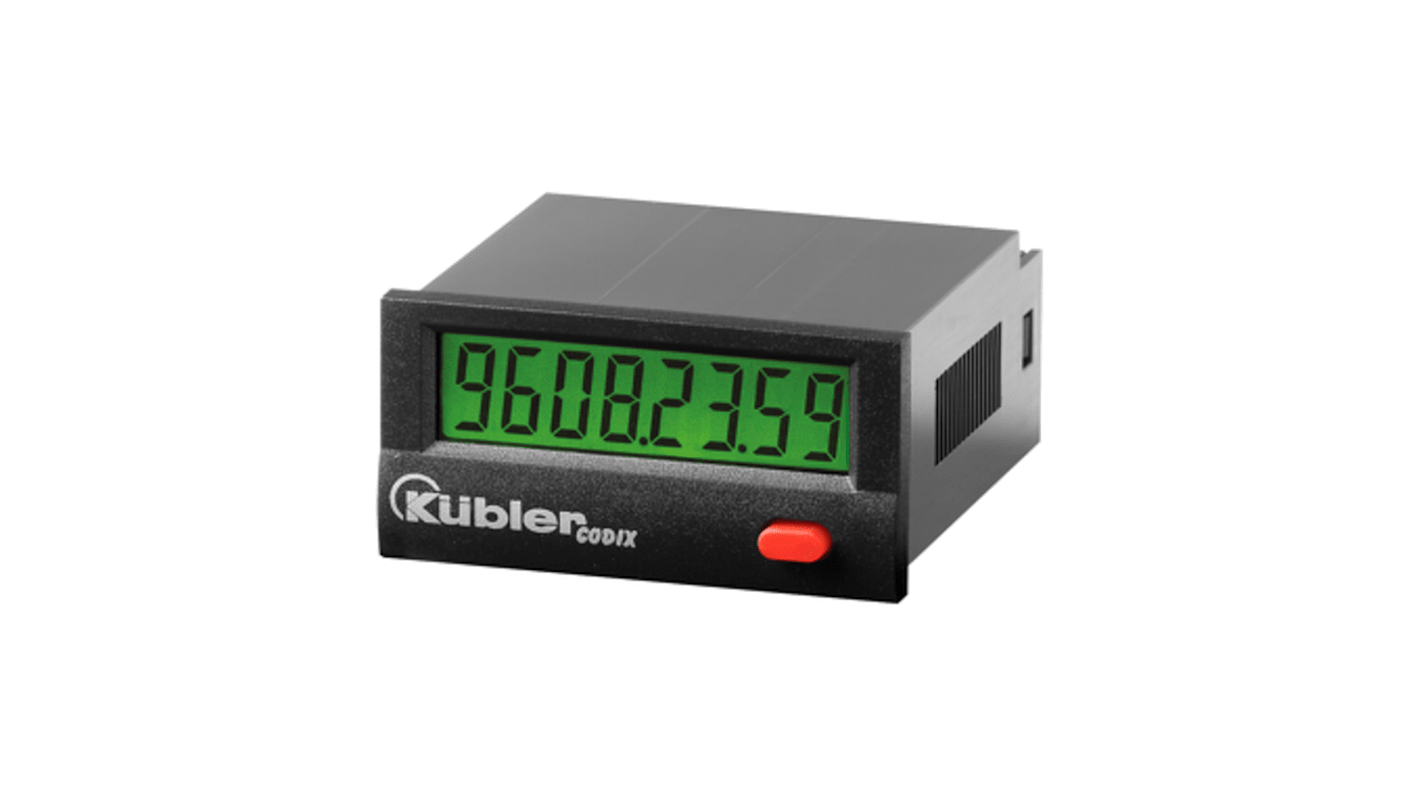 Kübler számláló, LCD kijelzős, 4 → 30 V dc, 8 számjegyű, 0 → 99999999