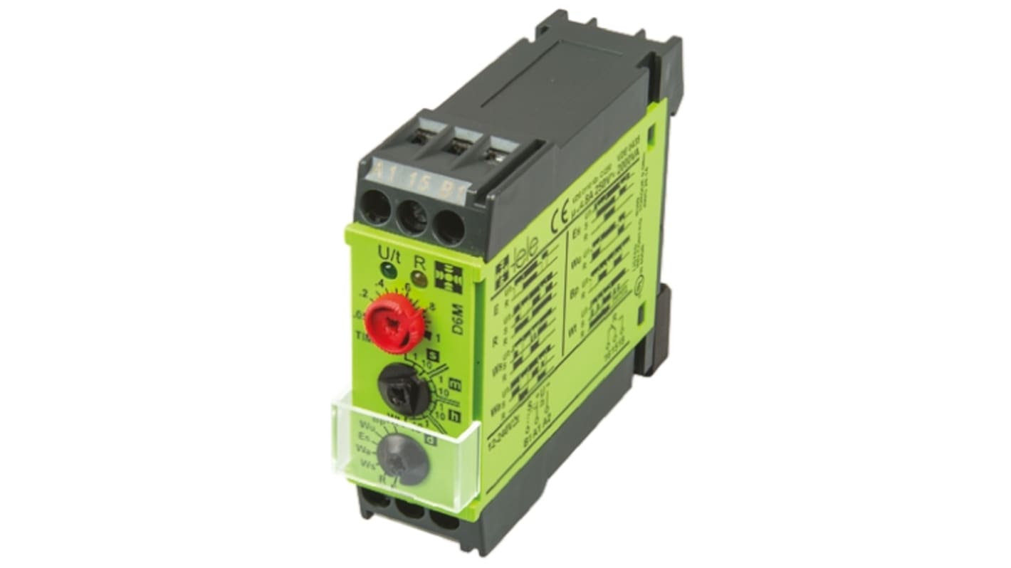 Tele DIN Rail Mount Time Delay Relay, 12 → 240V ac/dc, 1-Contact, SPDT