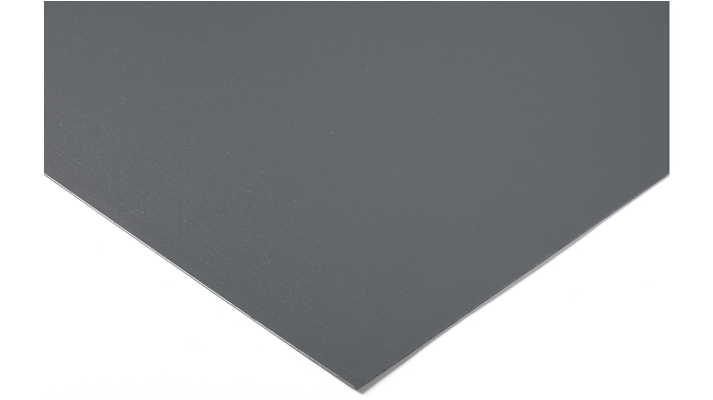 Foglio di plastica Tipo pieno RS PRO in PVC, Grigio, 1000mm x 500mm x 15mm