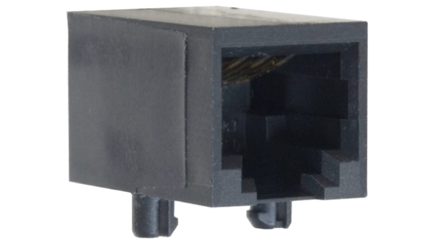 Conector RJ11 Cat4 Hembra Bel-Stewart serie SS-64, de 6P6C vías, apantallamiento UTP