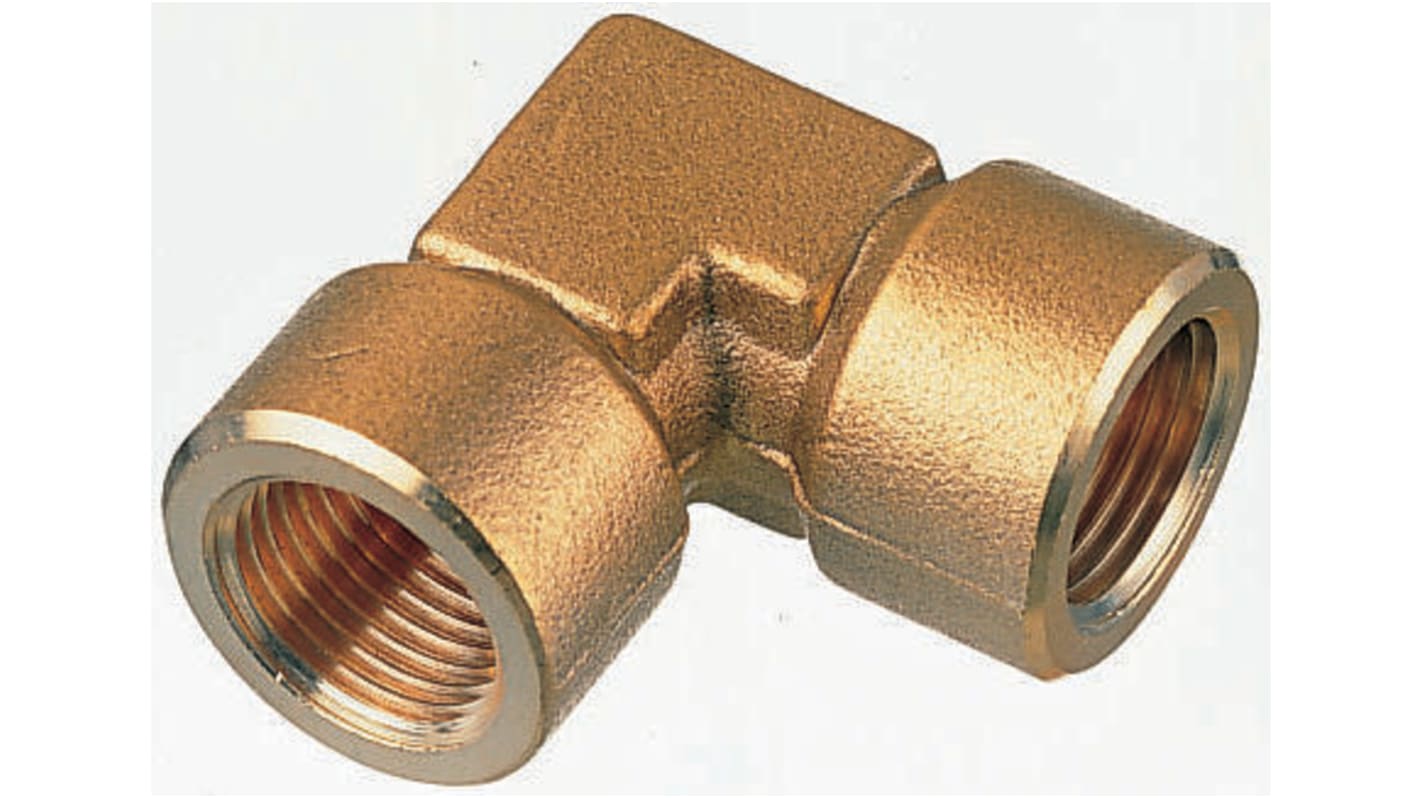 Legris Brass Pipe Fitting, 90° Threaded Elbow, Female G 3/8in to Female G 3/8in