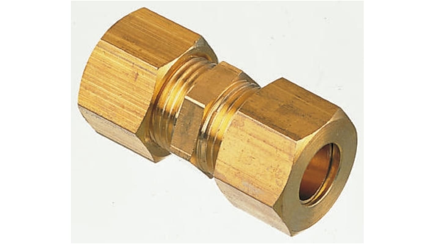 Legris Brass Pipe Fitting, Straight Compression Union, Female to Female 4mm