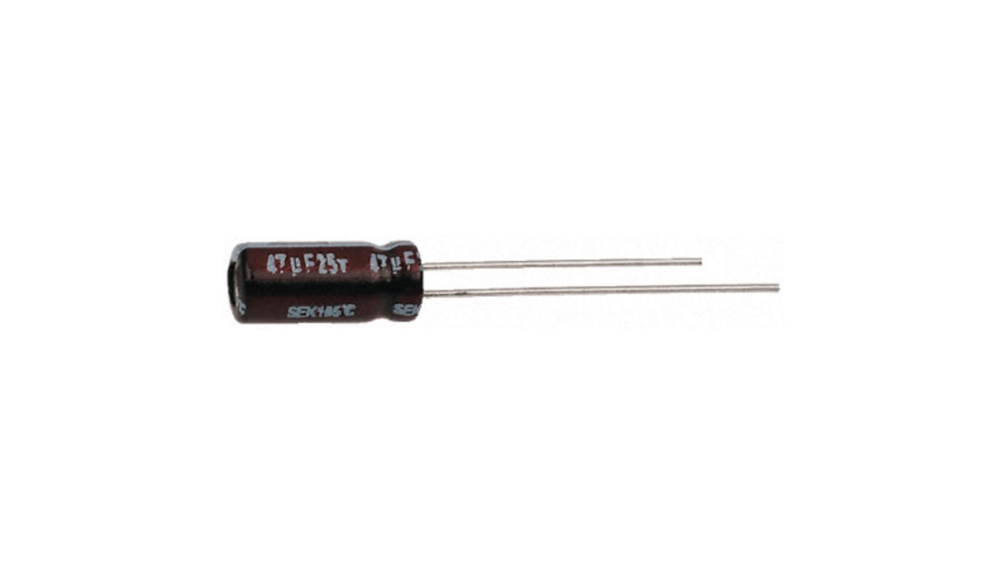 Yageo 220μF Electrolytic Capacitor 35V dc, Through Hole - SE035M0220B5S-1012