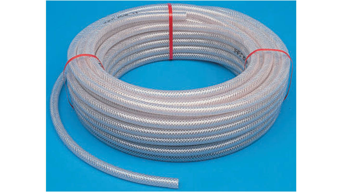 RS PRO PVC, Hose Pipe, 50mm ID, 62mm OD, Clear, 15m