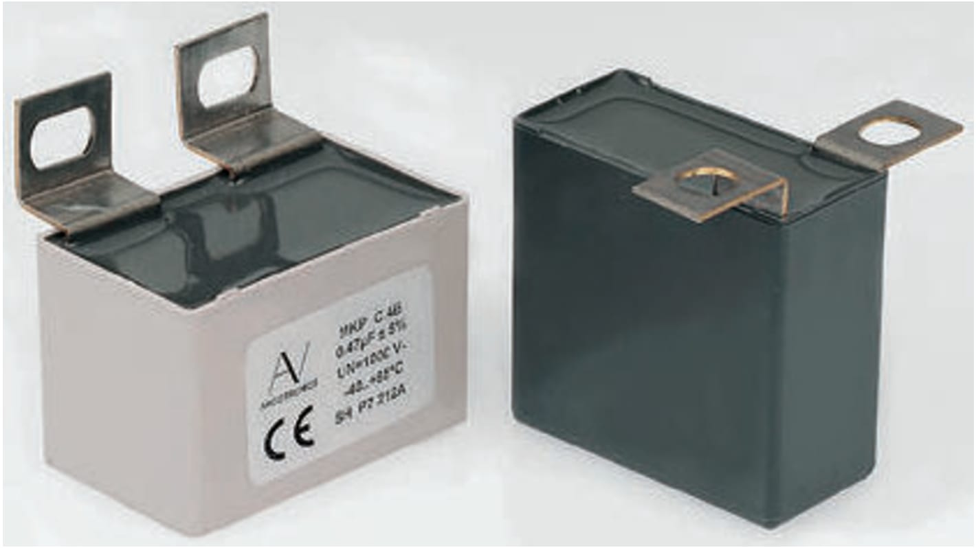 Condensador de película KEMET, 1μF, ±5%, 1.2 kV dc, 630 V ac, Lengüeta de Soldadura