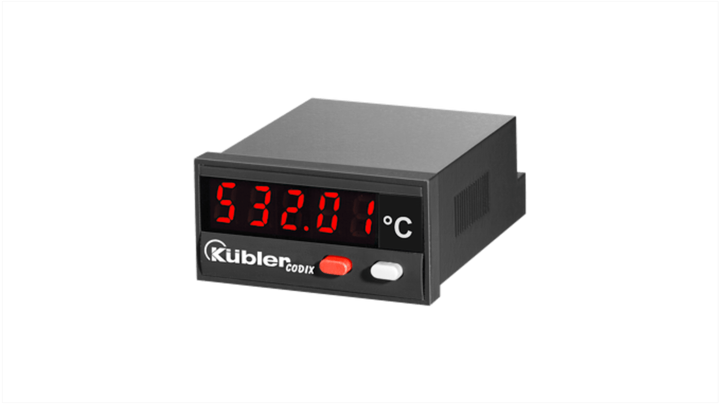 Controlador de temperatura ON/OFF Kübler serie CODIX 532, 48 x 24 (1/32 DIN)mm, 10 → 30 V dc Termopar de tipo K