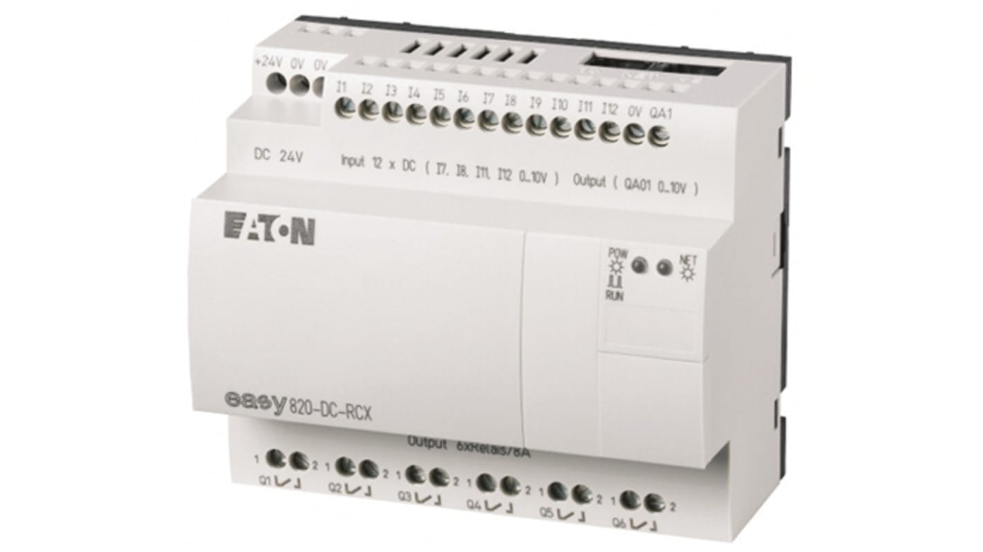 Modulo logico Eaton EASY, 12 ingressi analogici/digitali, 7 uscite relè, 24 V c.c.