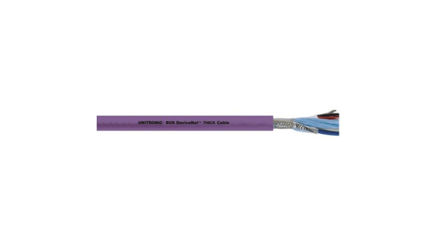 Lapp UNITRONIC BUS DN Data Cable, 2 Cores, 0.86 mm², Unscreened, 100m, Purple PVC Sheath, 15 AWG