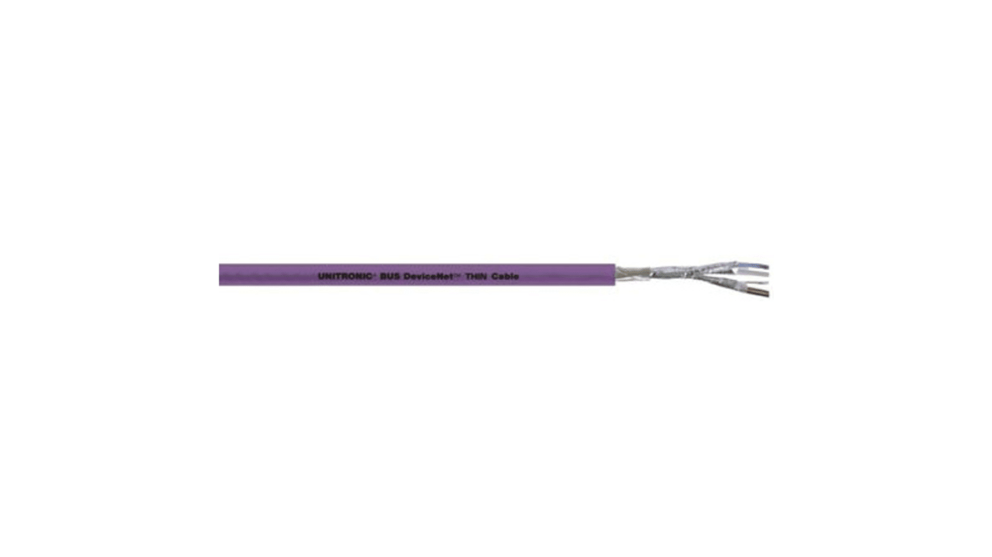 Lapp UNITRONIC BUS DN Data Cable, 4 Cores, 0.86 mm², Screened, 100m, Purple PVC Sheath, 18 AWG