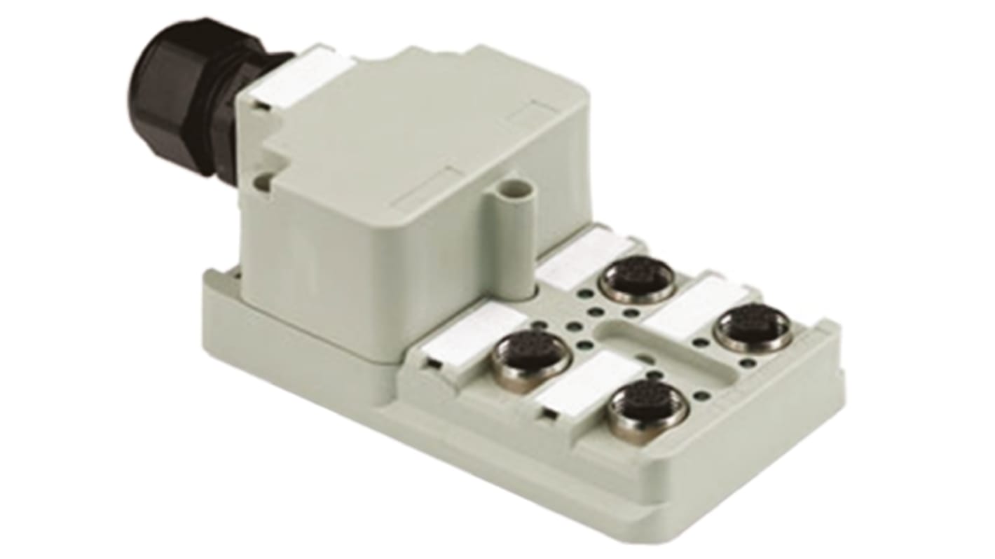 Weidmuller SAI Series Sensor Box, M12, 5 way, 4 port