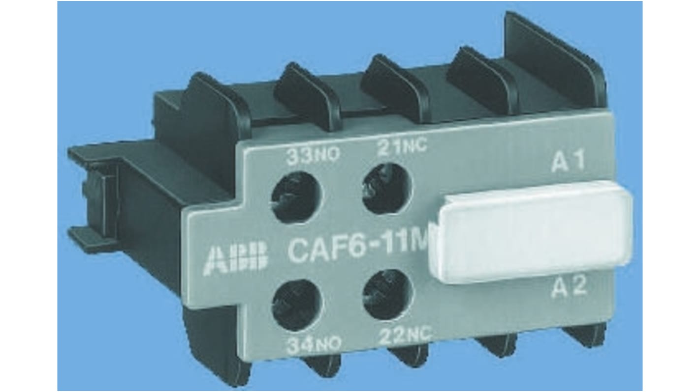 ABB Auxiliary Contact, 2 Contact, 1NC + 1NO, Front Mount