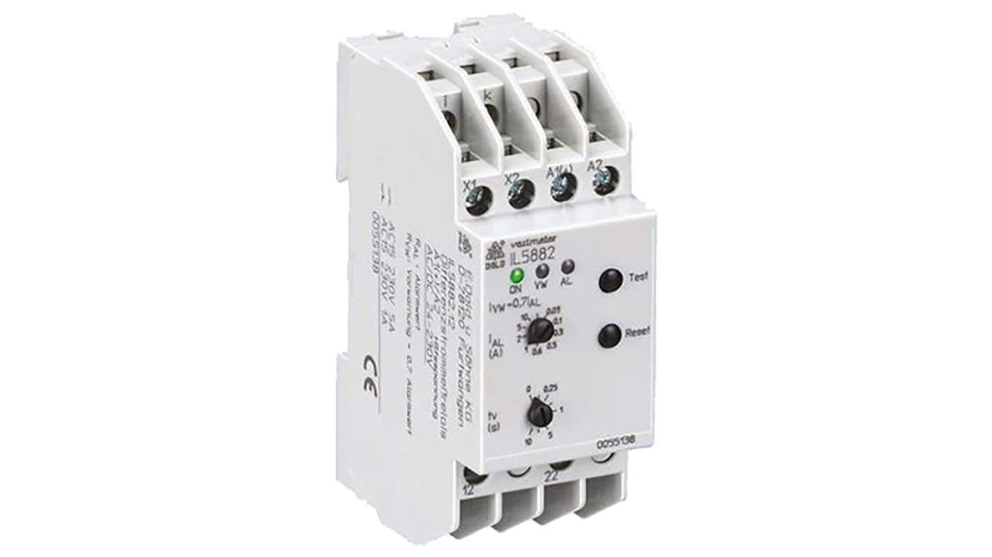 Dold Current Monitoring Relay, DPDT, DIN Rail