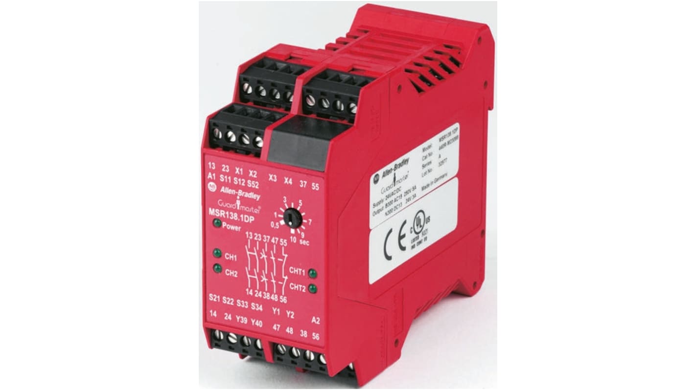 Minotaur MSR138DP Safety Relay, 24 V ac/dc, 2 Safety, 1 Auxiliary