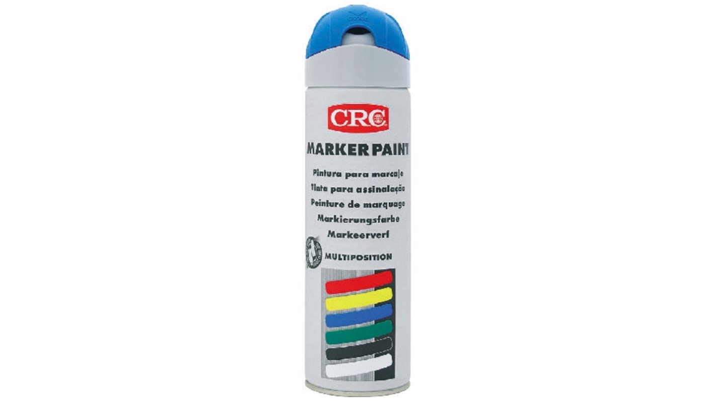 Pintura con aerosol CRC MARKER PAINT de color Azul Fluorescente, de 500ml