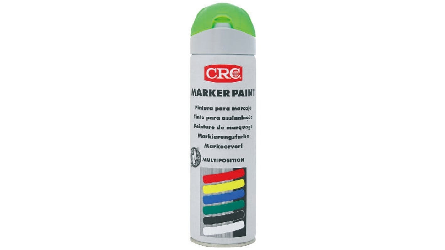 Pintura con aerosol CRC MARKER PAINT de color Verde Fluorescente, de 500ml