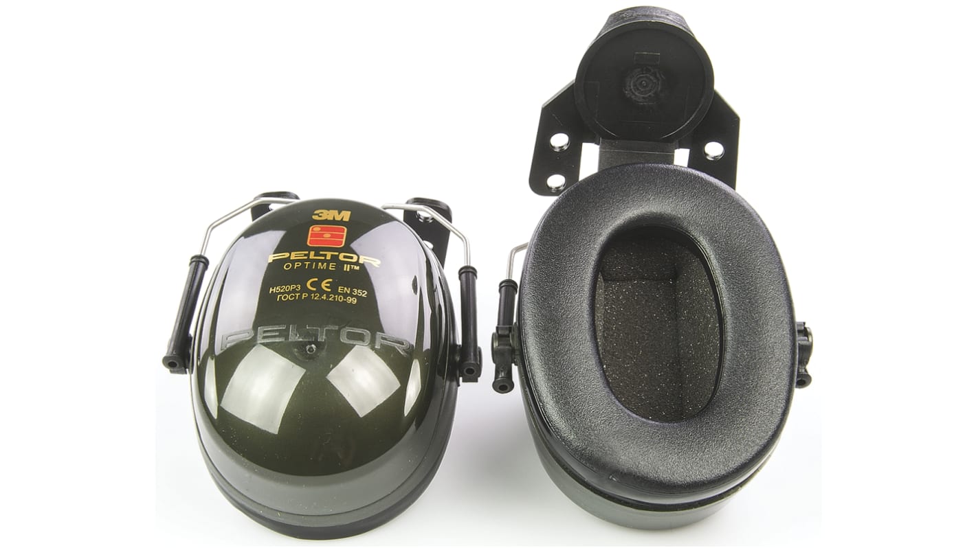 3M PELTOR Optime II Ear Defender with Helmet Attachment, 30dB, Green