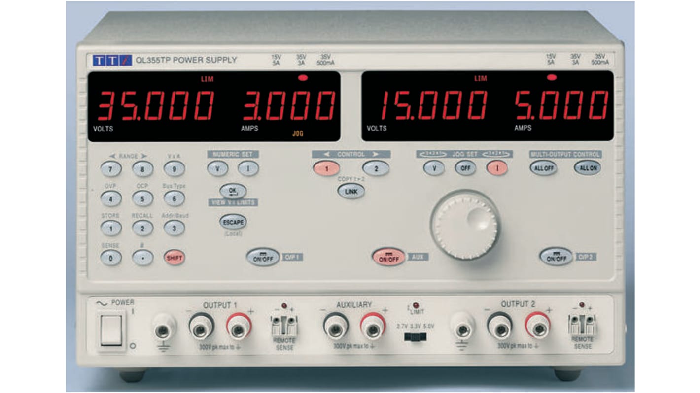 Aim-TTi 3-Kanal Digital Labornetzgerät 228W, 6 V, 15 V, 35 V / 3 A, 5 A, ISO-kalibriert