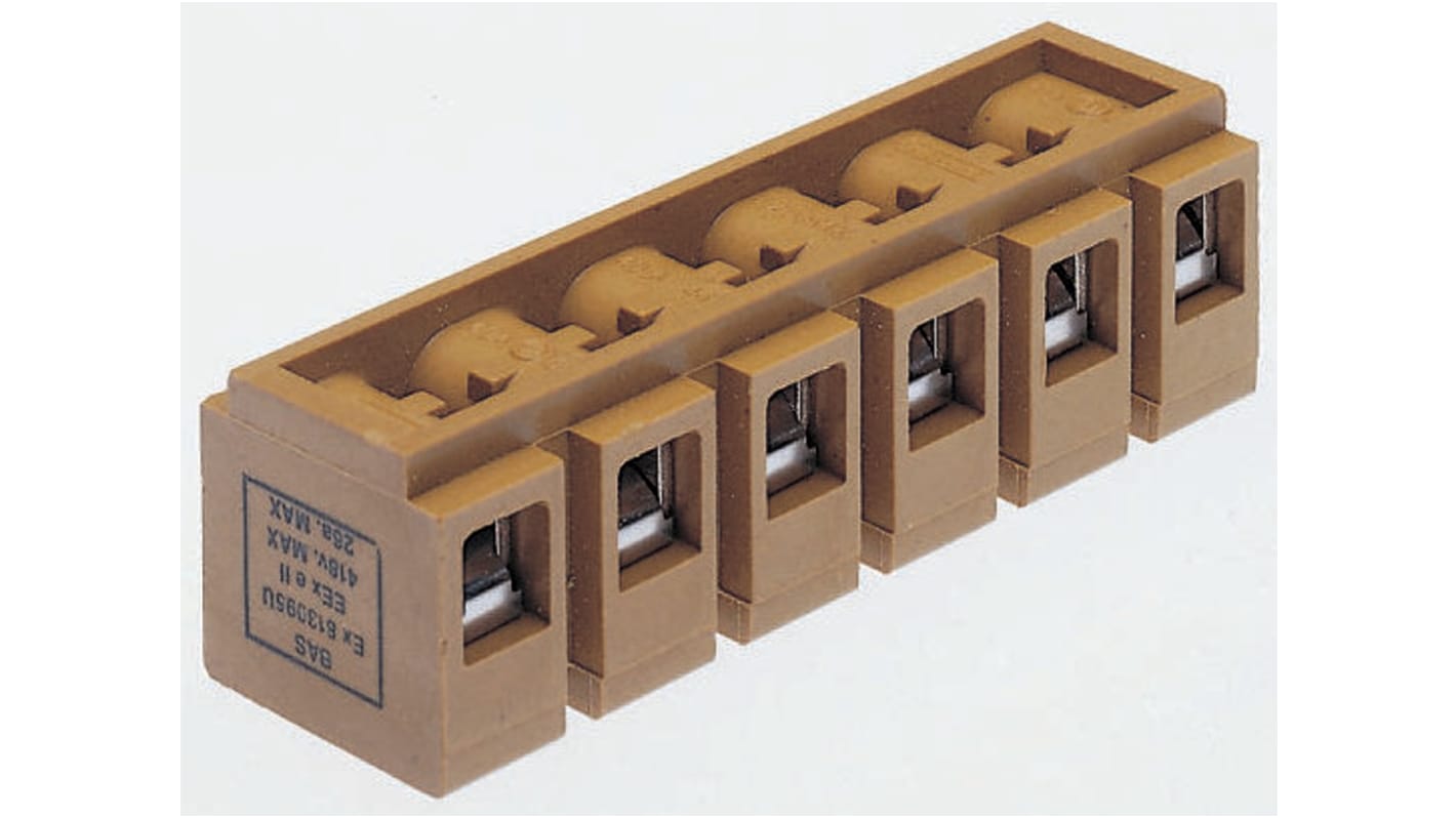 Weidmuller SAK Series Non-Fused Terminal Block, 6-Way, 41A, 22 → 10 AWG Wire, Screw Termination