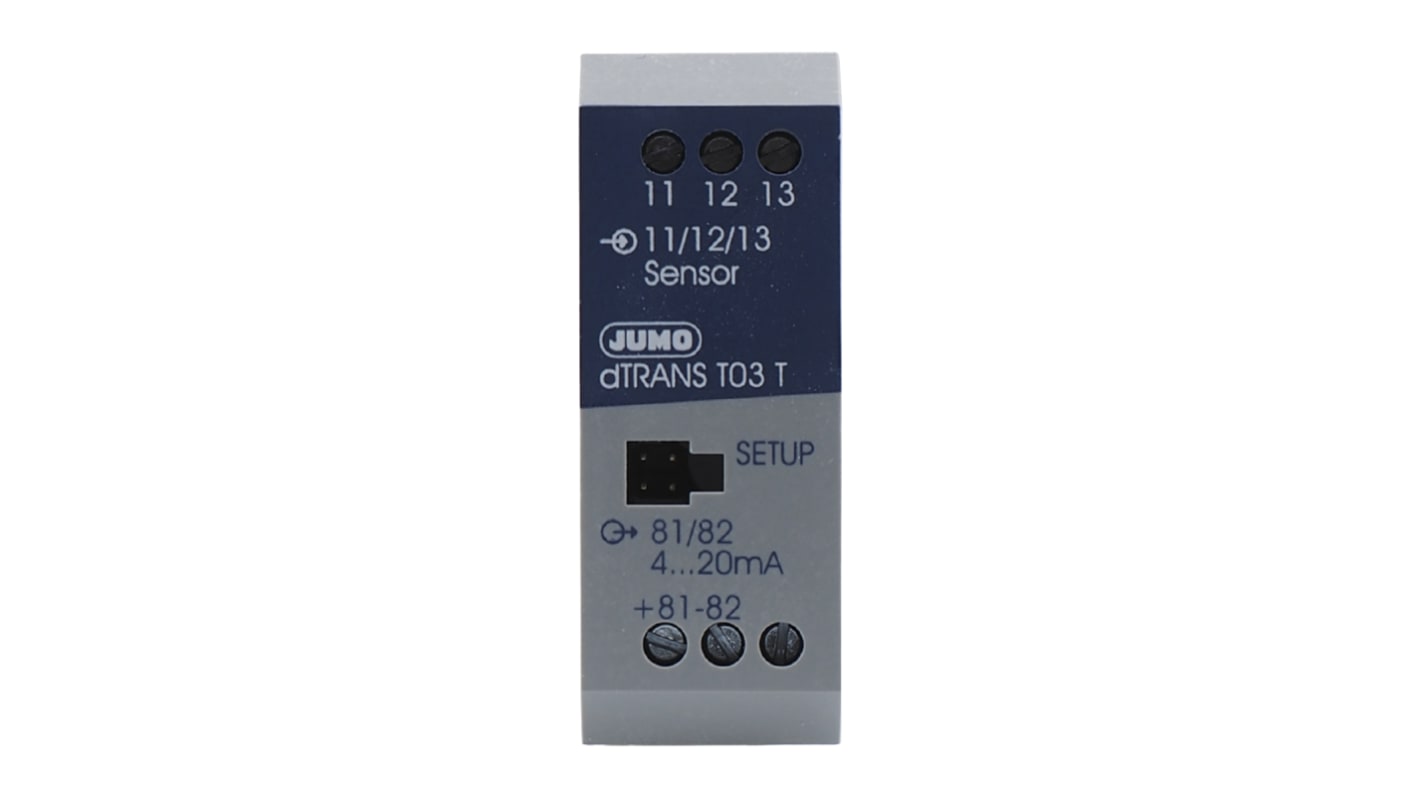 Transmisor de temperatura Jumo serie dTrans T03 T, para PT100, 7.5 → 30 V dc