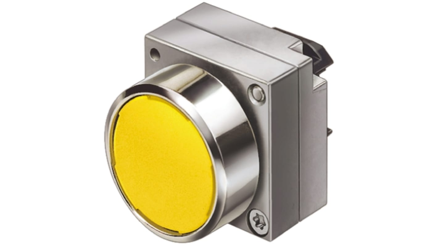 Siemens 3SB3 Series Yellow Spring Return Push Button Head, 22mm Cutout, IP67