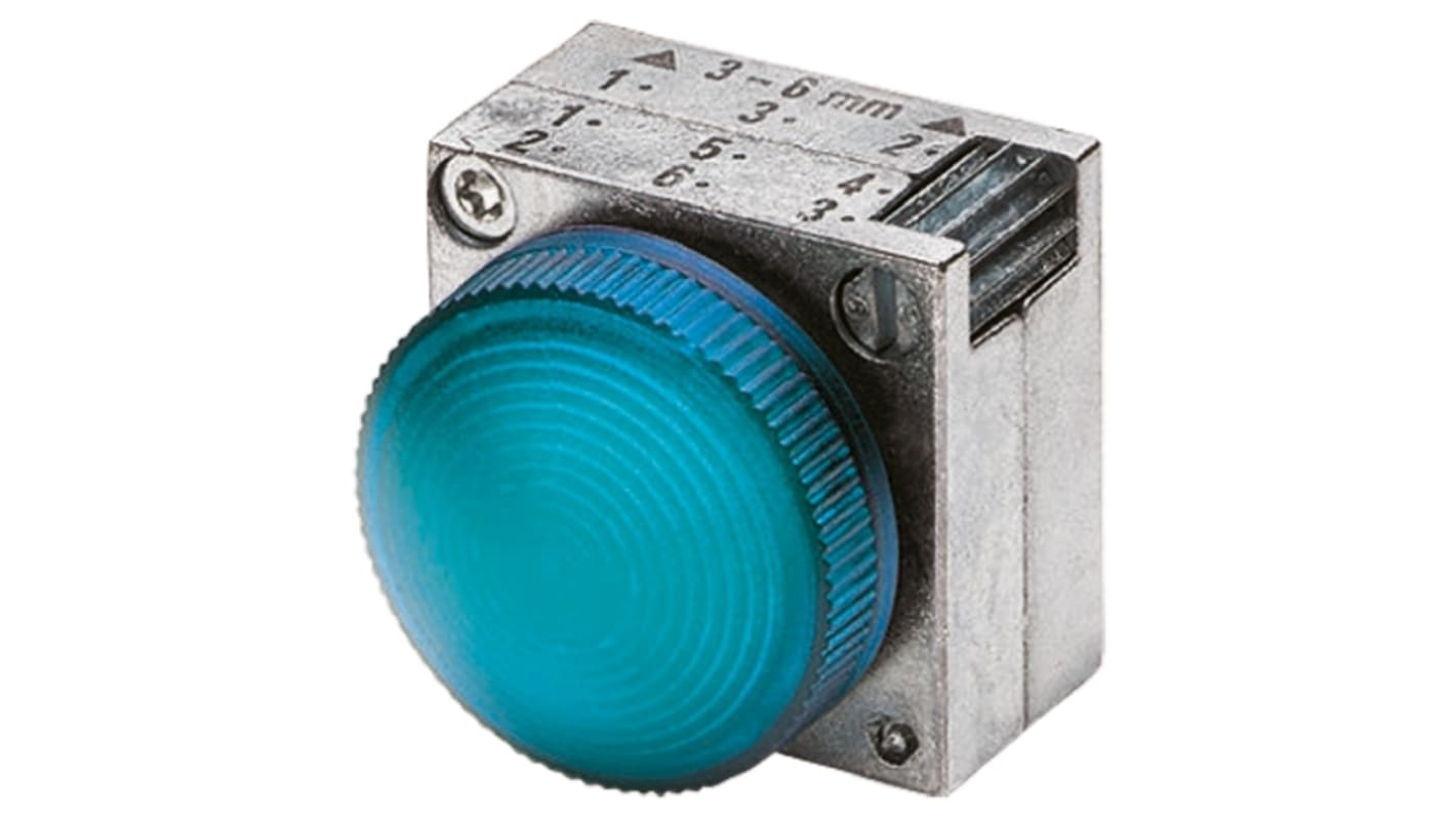 Siemens Blue Pilot Light Head, 22mm Cutout 3SB3 Series