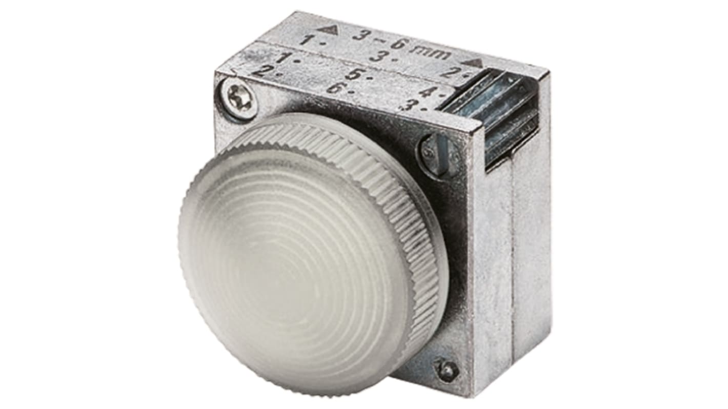 Światło kontrolne – reflektor, seria: 3SB3, kolor: Biały, otwór: 22mm, IP67, Montaż panelowy