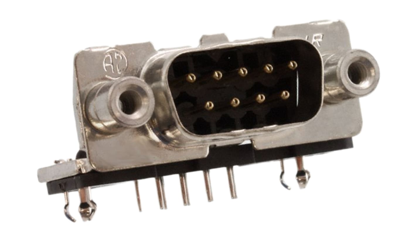 Conector D-sub TE Connectivity, Serie Amplimite HD-20, paso 2.74mm, Ángulo de 90° D-Sub estándar, Montaje en orificio