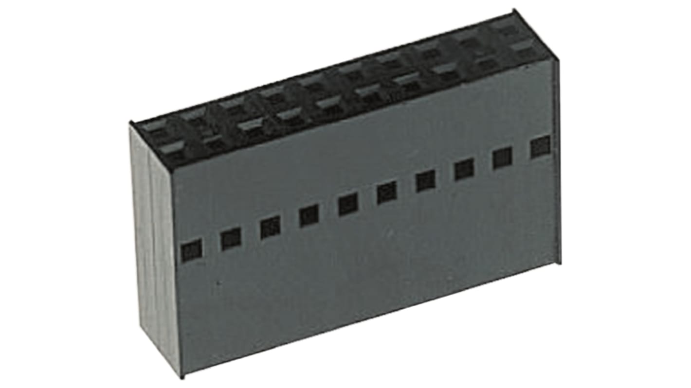 Boitier de connecteur Femelle, 20 contacts sur 2 rangs, pas 2.54mm, Droit, série AMPMODU MOD IV