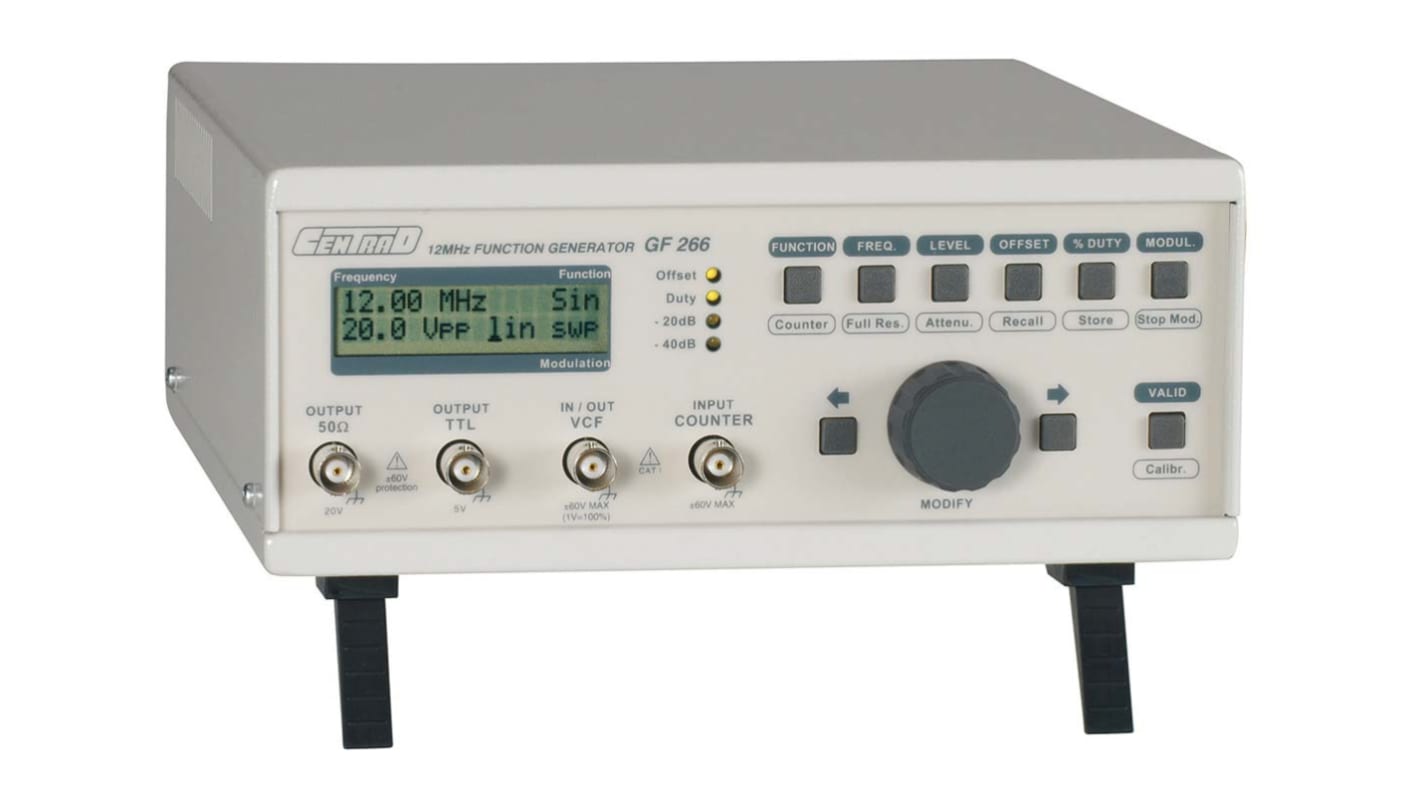 Générateur de fonctions, ELC, GF266, 12MHz, calibration Etalonné RS