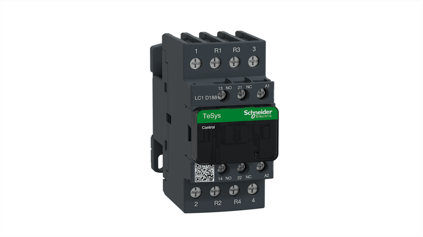 Schneider Electric LC1D Series Contactor, 24 V ac Coil, 4-Pole, 18 A, 2NO + 2NC, 690 V ac