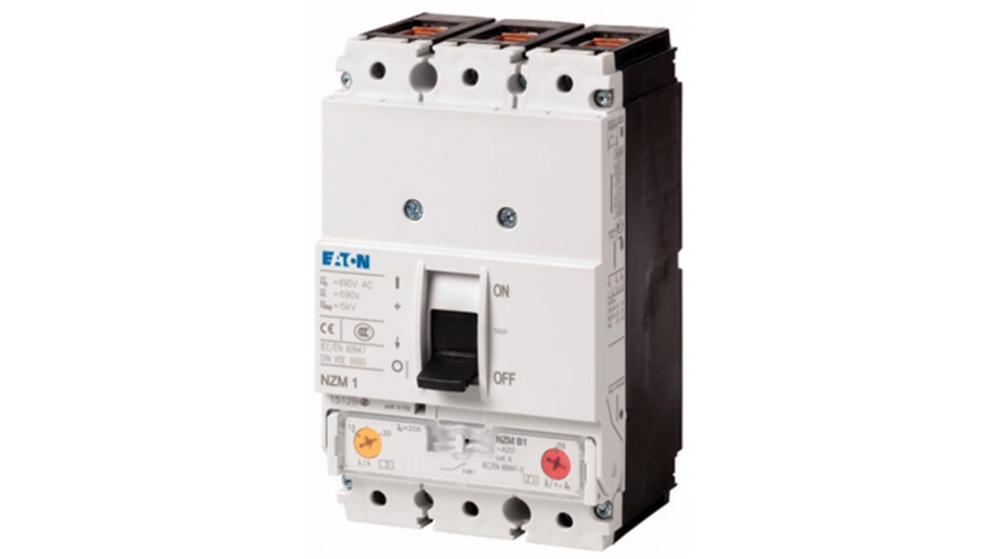 Interruttore magnetotermico scatolato 259078 NZMB1-A80, 3, 80A, 440V, potere di interruzione 25 kA