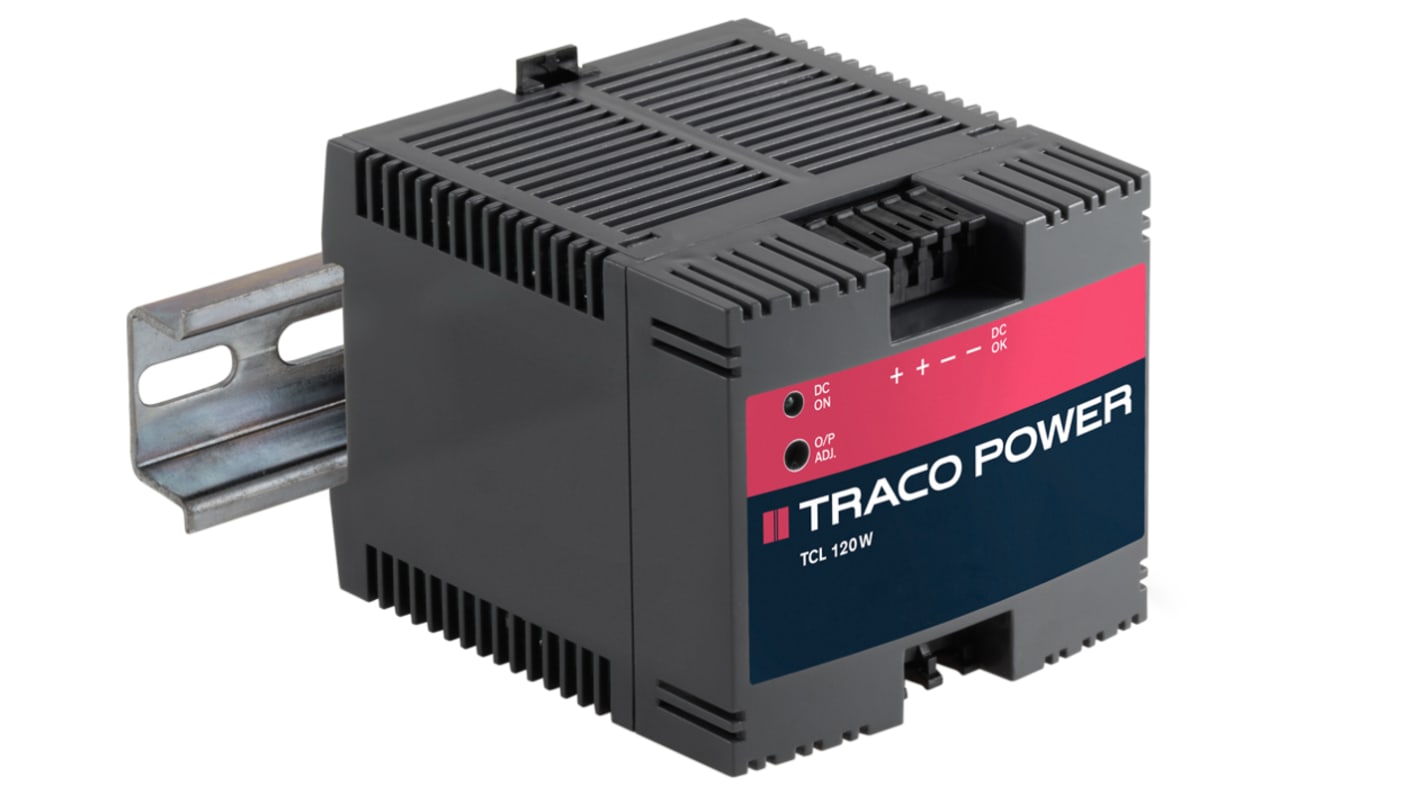 Alimentatore a montaggio su guida DIN TRACOPOWER, 12V cc, 8A, 85 → 264 V ac / 85 → 375V cc, 96W