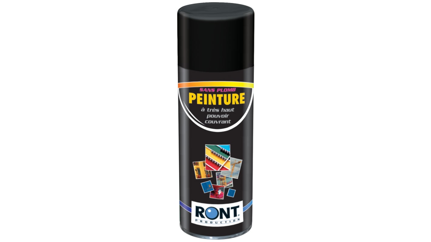 Peinture aérosol Ront Production, Noir RAL 9005 Satiné, 400ml