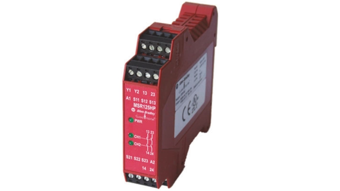 Relais de sécurité Rockwell Automation MSR125H/HP, 24V c.a. / V c.c., 2 canaux, 2 contacts de sécurité