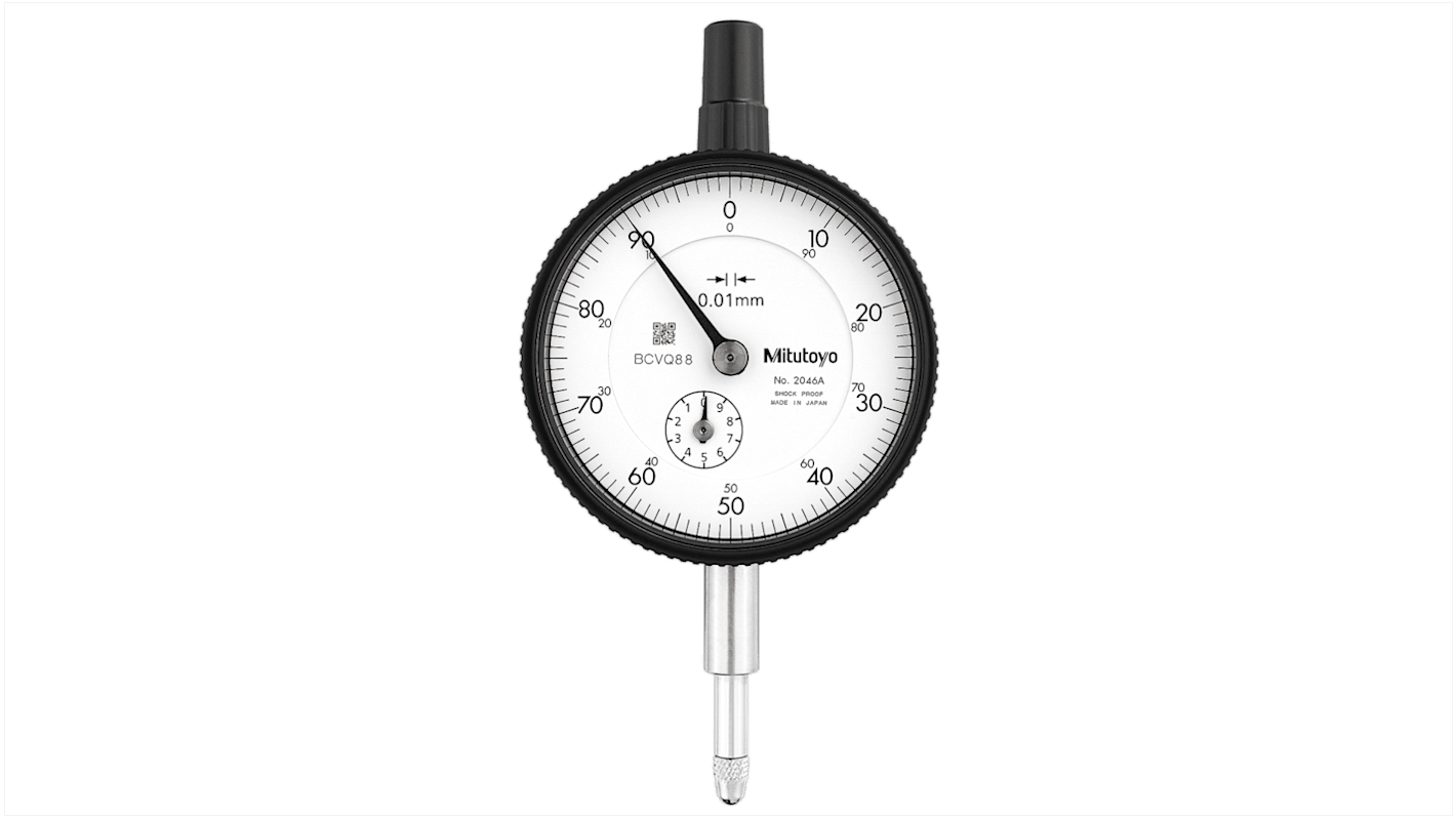 Comparateur Mitutoyo, Max +10mm, précision ±12 μm, résolution 0,01 mm Métrique Etalonné RS