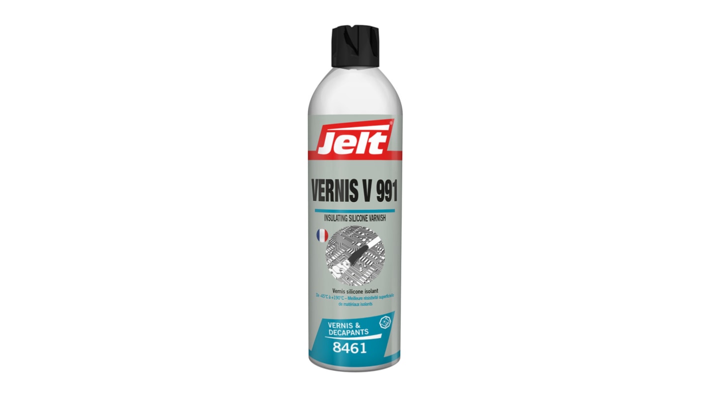 Jelt Transparent Amber Silicone Protective Varnish, 650 ml Aerosol, -45°C min, +200°C max