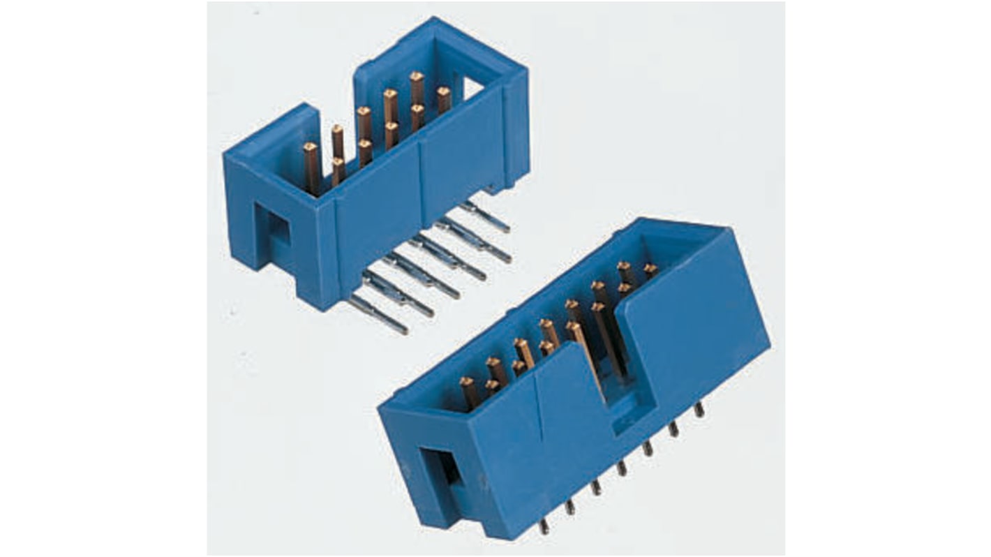 TE Connectivity AMP-LATCH Series Straight Through Hole PCB Header, 40 Contact(s), 2.54mm Pitch, 2 Row(s), Shrouded